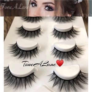 4 Pairs Lashes False Eyelashes Wispy Fur